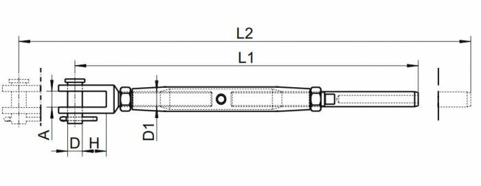 Ridoir à chapes fixes soudées + embout à sertir petit modèle 3mm